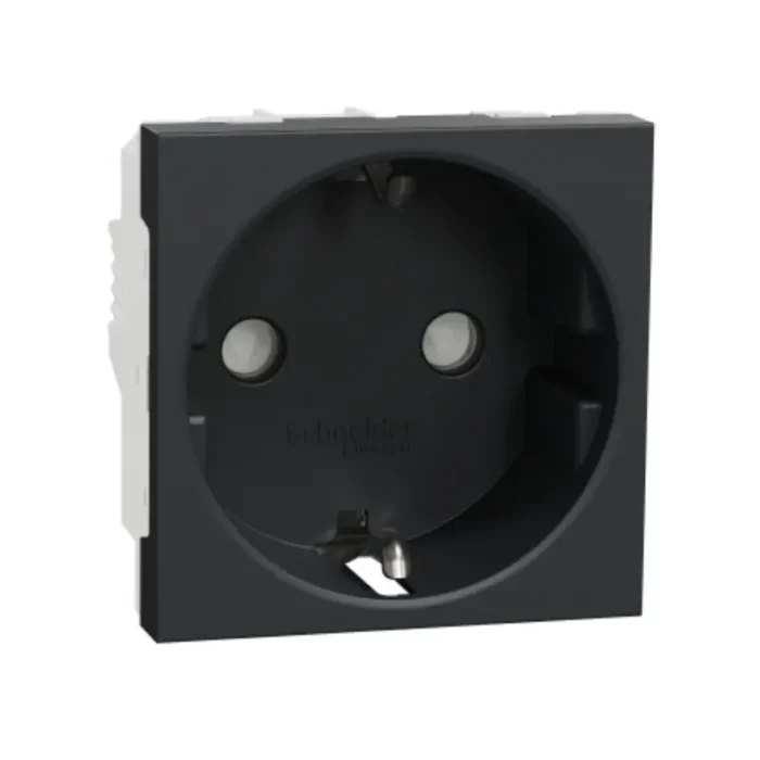 Schneider_NU303754_Socket_outlet,_New_Unica,_2P+E,_16A,_Schuko,_with_shutter,_anthracite_powershop