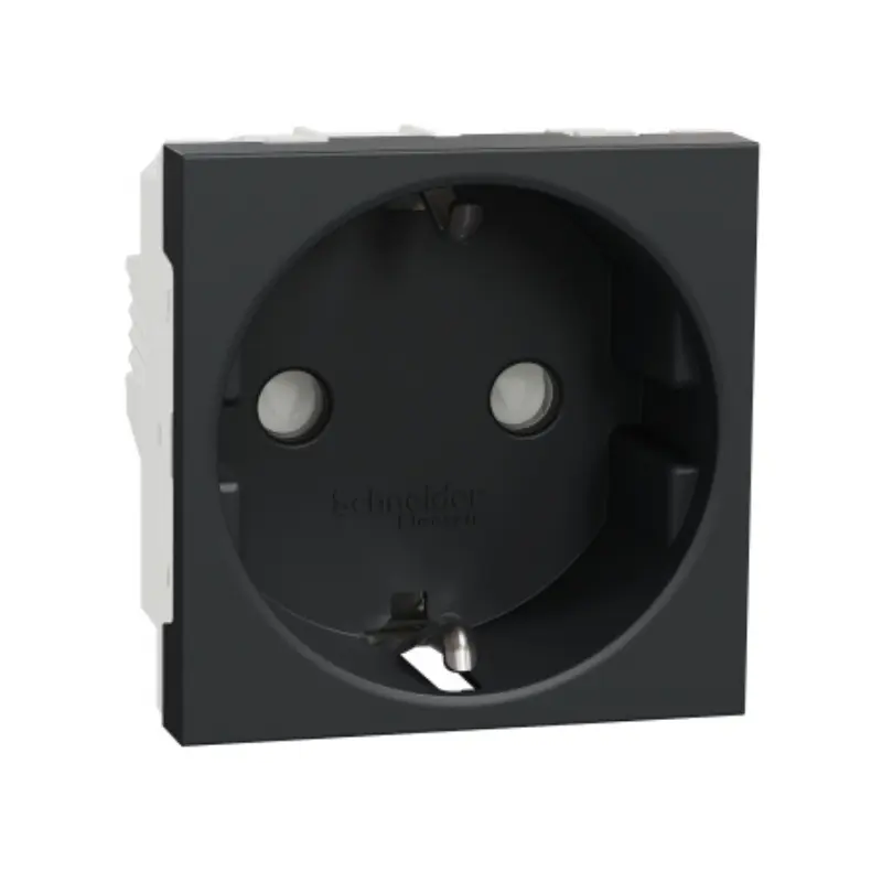Schneider_NU303754_Socket_outlet,_New_Unica,_2P+E,_16A,_Schuko,_with_shutter,_anthracite_powershop