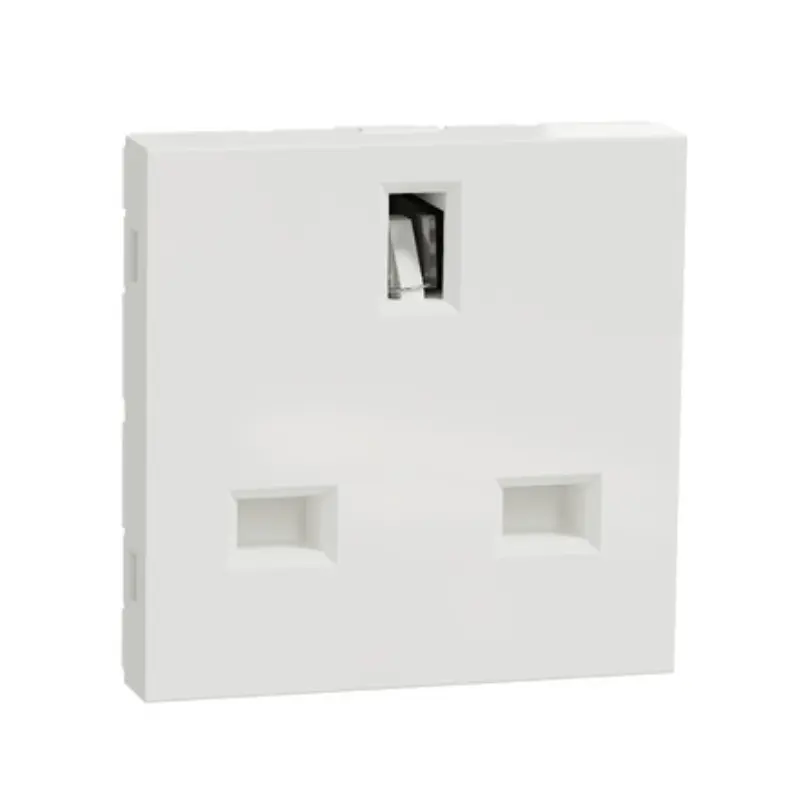 Schneider_NU304518Socket-outlet,_New_Unica,_2P+E,_13A,_British,_with_shutter,_2_modules,_white_powershop