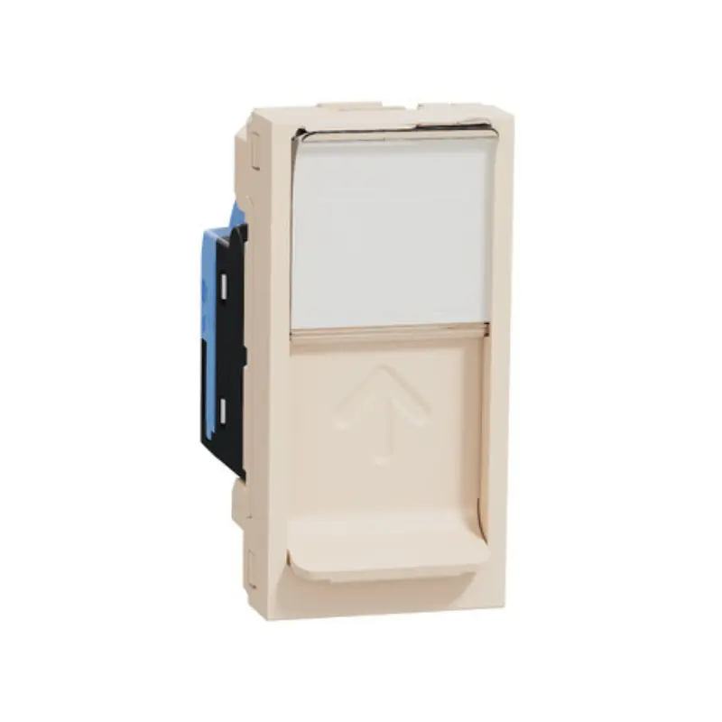 Schneider_NU341444,_Data_socket,_New_Unica,_RJ45_CAT_6_UTP,_straight,_click,_shuttered,_1_module,_beige_powershop
