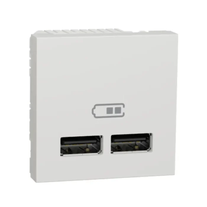 Schneider_NU341818_Double_USB_socket,_New_Unica,_2.1A,_A+A_type,_2_modules,_white_powershop