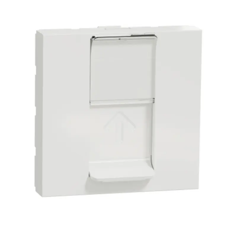 Schneider_NU341918_Data_socket,_New_Unica,_RJ45_CAT_6_STP,_straight,_click,_shuttered,_2_module,_white_powershop