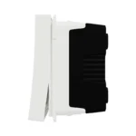 Schneider M3TB31 10A 250V 2-way white switch, front view, Miluz E series