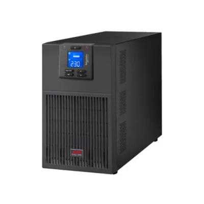 APC SRV3KI On-Line Easy UPS - 3000VA/2400W tower UPS with LCD display and multiple power outlets, designed for critical IT equipment protection