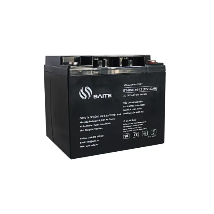 Front view of Saite BT-HSE-40-12 12V 40Ah battery