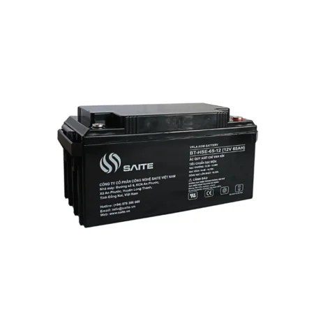 Front view of Saite BT-HSE-65-12 12V 65Ah battery