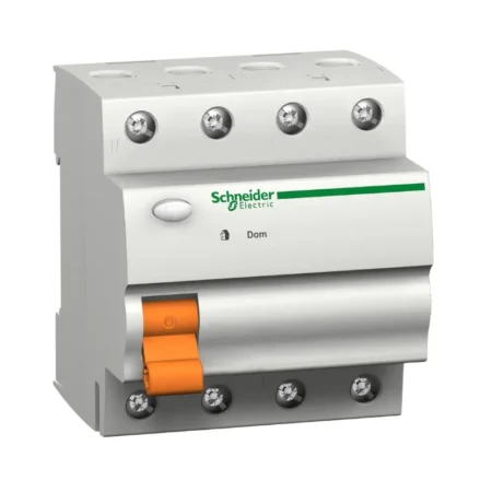 Schneider 11028 4P 25A Circuit Breaker with 30mA Earth Leakage Protection – Domae Series, 380-415V