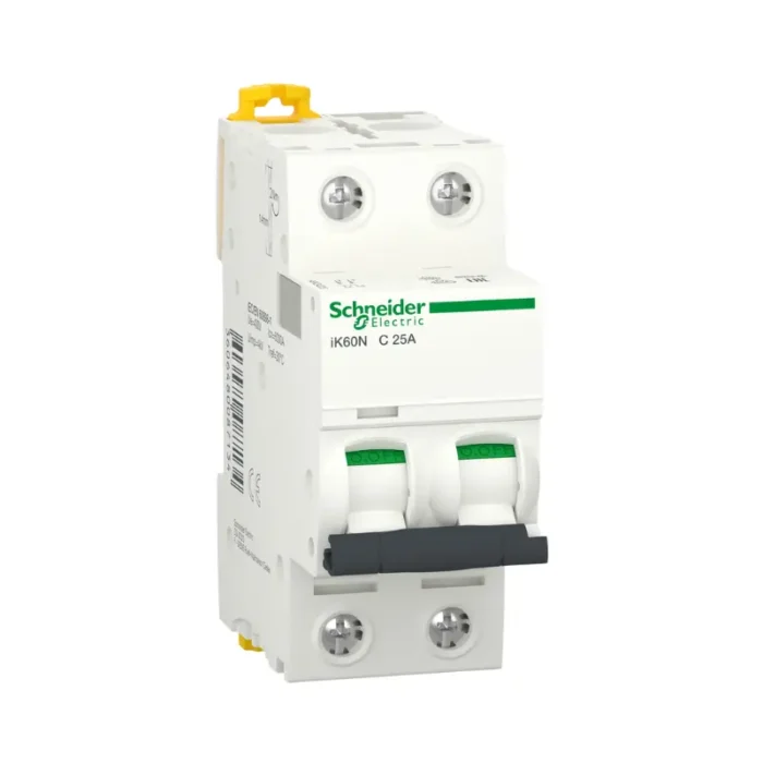 Schneider Electric circuit breaker model ik60N C 25A with a 25A rating.