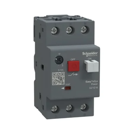 Schneider GZ1E16 3P Motor Circuit Breaker, 9-14A Thermal Magnetic Trip, AC-3 Class