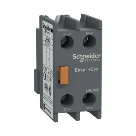 Schneider LAEN02 Auxiliary Contact Block for LC1E/CAE, 2NC, Easy TeSys Control