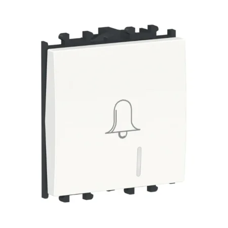 Schneider LMR1402001 Easy Styl Bell Push Button, 16A, 12V, 2-Module White Wall Switch, Modern Modular Design