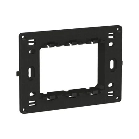 Schneider LMR7063003 Black Modular Fixing Frame, 1.5 gangs, 3 modules, Easy Styl design for quick electrical installations.