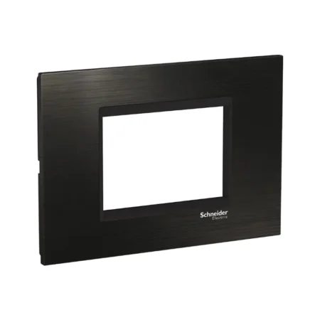 Schneider LMR7663033 Frame - 3 Modules, Modern Design with Black Stainless Steel Cover