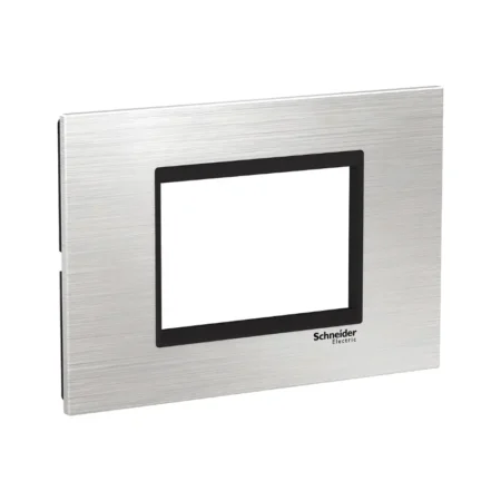 Schneider LMR7663035 Frame - 3 Modules, Easy Styl Design, Inox Cover Frame, Silver/Black.