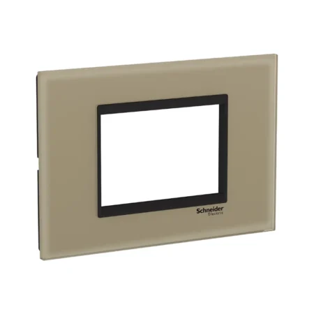Schneider LMR7963039 Frame with Glass Cover, 3 Modules, Modern Design in Black Paper Bag.