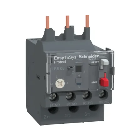 Schneider LRE08 motor protection relay with adjustable current setting