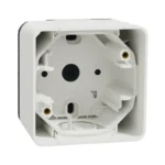 Dimensions of Schneider MUR39911 electrical box – surface mount, 1 gang.