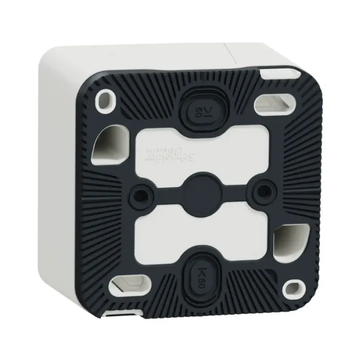 360-degree view of Schneider Mureva Styl white surface-mounted box