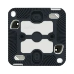 Internal view of Schneider 1-gang surface-mounted electrical box – wiring space.