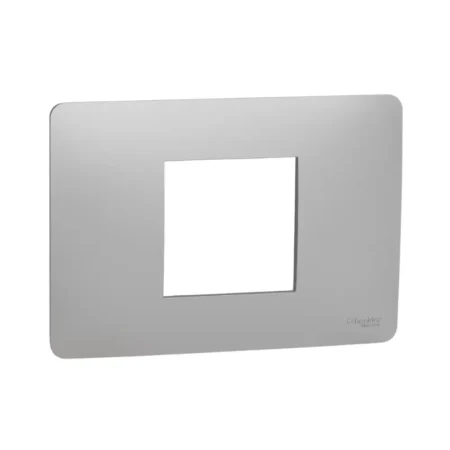 Schneider Electric Unica Studio NU210230 Aluminium Frame, 1-Gang 2-Module, Modern Design for Switches and Sockets