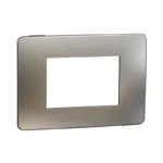Schneider NU270356M Cover Frame, Unica Series, 1 Gang 3 Modules, White Aluminum & Black