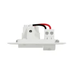 Schneider NU308518 3-module 13A socket with safety shutter, modern white design.