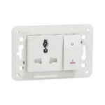 Schneider NU308518 white 13A 2P+E socket outlet with safety shutter.