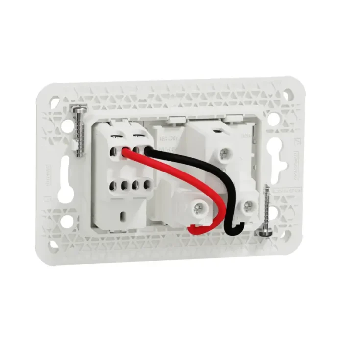Easy installation of Schneider Unica socket with safety guidelines.