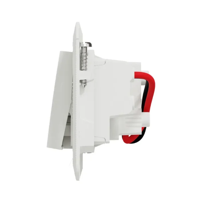 Schneider NU308518 socket safety shutter mechanism close-up.