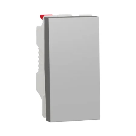 Schneider NU310130 1-pole 1-way switch, 10AX, screwless terminals, New Unica series, IP4X dustproof, aluminium design
