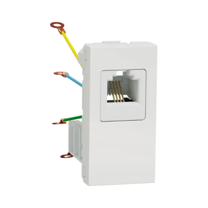 Installing Schneider Unica RJ12 telephone socket, 1 module, white color