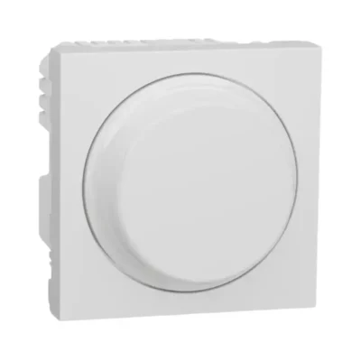 Schneider NU351418 Rotary Push Dimmer Switch - White, Modern Design for Home and Office Lighting Control