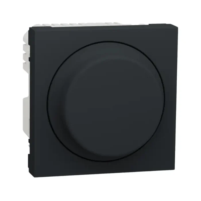 Schneider dimmer switch installed in modern interior.