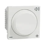 Schneider volume control switch for LED lighting, modern design, white.