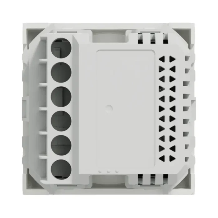 Schneider Unica dimmer switch installation in wall panel.
