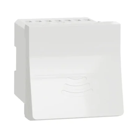 Schneider NU378618 Electronic Doorbell Switch from New Unica Series, 70dB/1m Sound, Modern White Design, 2 Modules