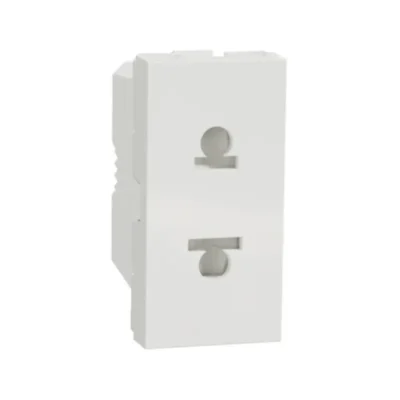 Schneider_NU302118_Socket-outlet,_New_Unica,_2P,_16A,_Euroamerican,_with_shutter,_white_powershop