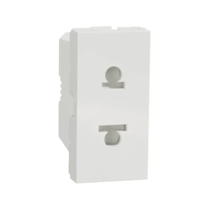 Schneider_NU302118_Socket-outlet,_New_Unica,_2P,_16A,_Euroamerican,_with_shutter,_white_powershop