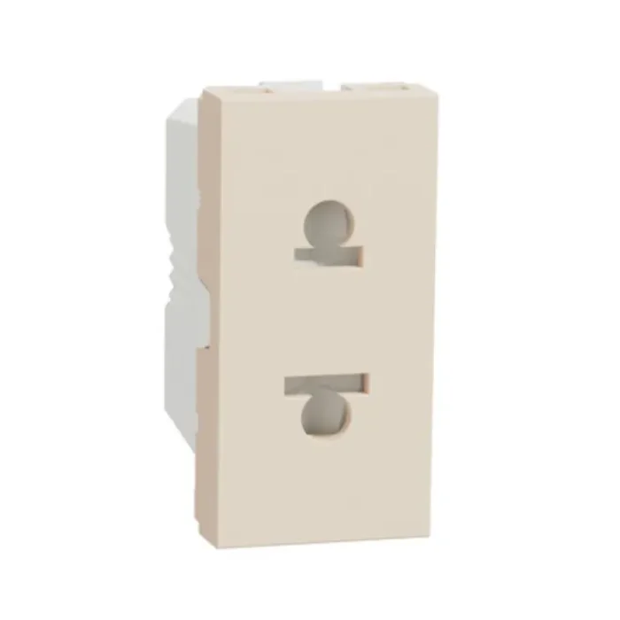 Schneider_NU302144_Socket_outlet,_New Unica,_2P,_16A,_Euroamerican,_with_shutter,_beige_powershop