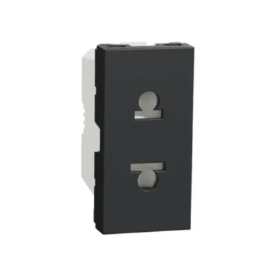 Schneider_NU302154,_Socket-outlet,_New_Unica,_2P,_16A,_Euroamerican,_with_shutter,_anthracite_white_powershop