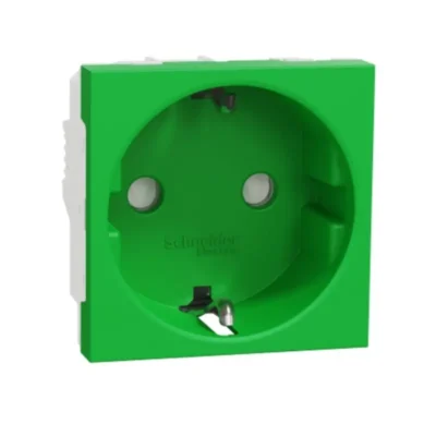 Schneider_NU303706_Socket-outlet,_New_Unica,_mechanism,_2P_E,_16A,_Schuko,_with_shutter,_glossy,_antibacterial,_green_powershop
