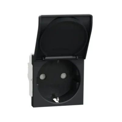 Schneider_NU303754TA_Socket-outlet,_New_Unica,_mechanism,_2P_+_E,_16A,_Schuko,_with_shutter,_painted,_anthracite_powershop