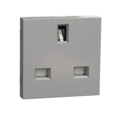 Schneider_NU304530_Socket_outlet,_New_Unica,_2P+E,_13A,_British,_with shutter,_2_modules,_aluminium_powershop