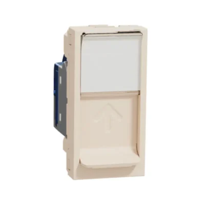 Schneider_NU341644_Data_socket,_New_Unica,_RJ45_CAT_6_STP,_straight,_click,_shuttered,_1_module,_beige_powershop