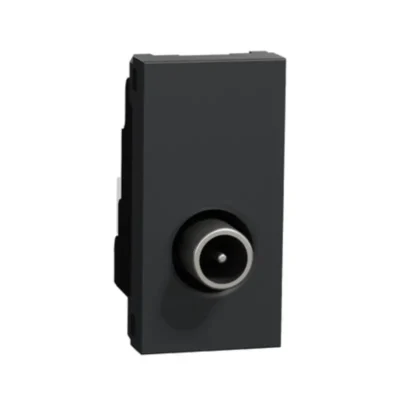 Schneider_NU346154,_TV_socket,_New_Unica,_1_module,_male_IEC_9.52mm,_anthracite_powershop