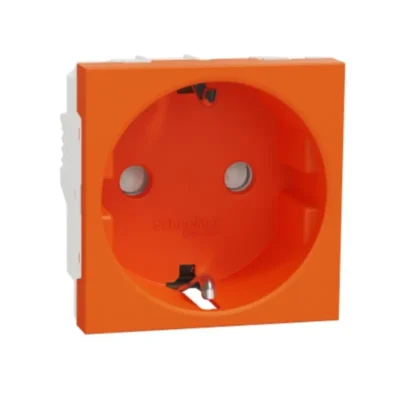 schneider_NU303761Socket-outlet,_New_Unica,_2P+E,_16A,_Schuko,_with_shutter,_antibacterial,_orange_powershop