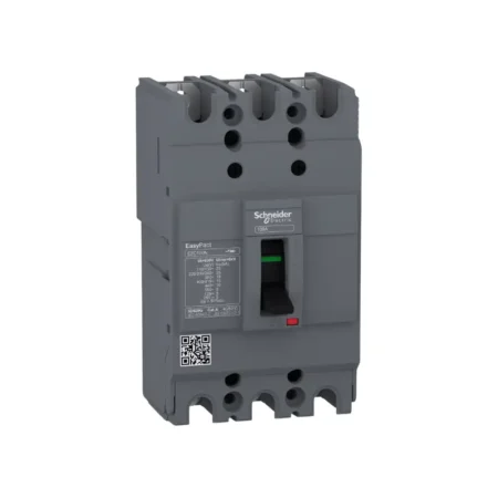 صورة لقاطع تيار Schneider EZC100N3080، 80 أمبير، 3 أقطاب، مع وحدة TMD، من سلسلة Easypact EZC100N.