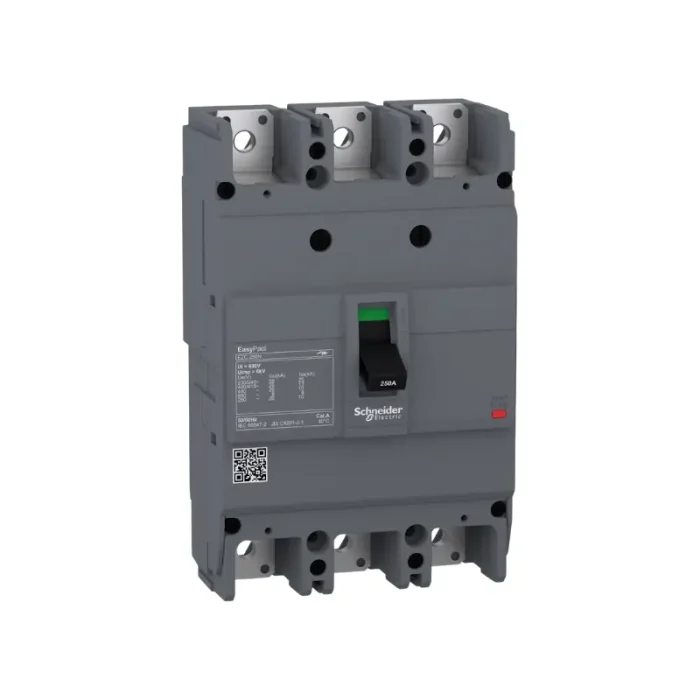 Schneider EZC250N3100 circuit breaker, Easypact EZC250N, 100A, 3 poles, TMD type, ideal for industrial and commercial applications.