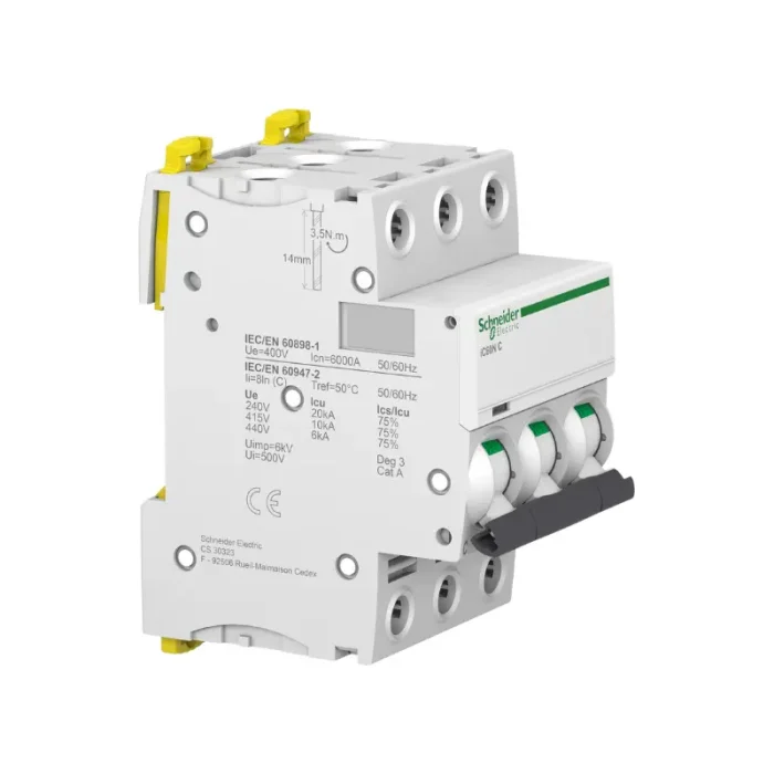 Schneider-A9F77363 0kA, IEC 60947-2 – High-performance electrical protection device.