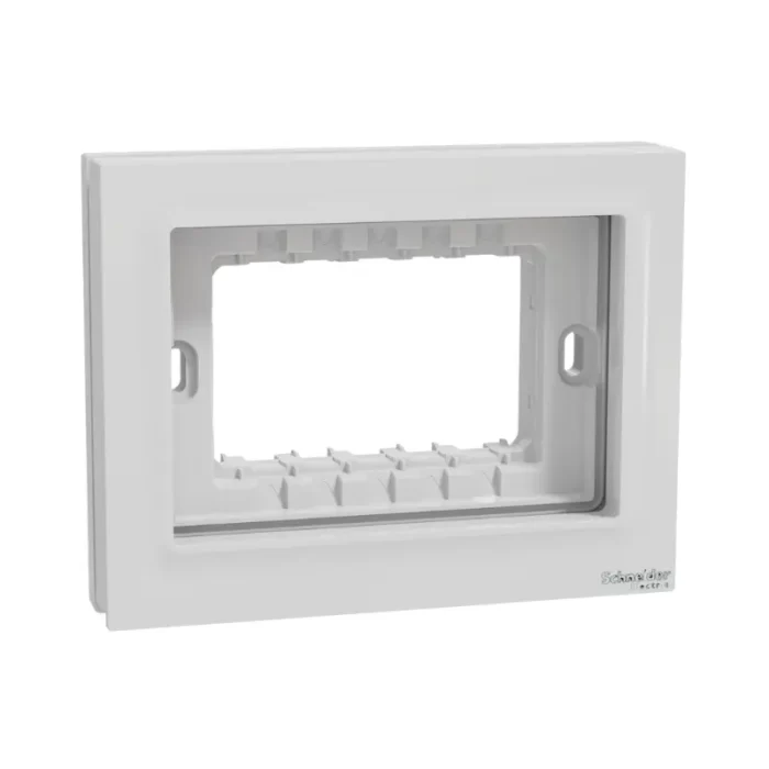 Schneider M3TB01_WP Weatherproof 3 Gang Electrical Box - White, IP65 Rated for Outdoor Use.